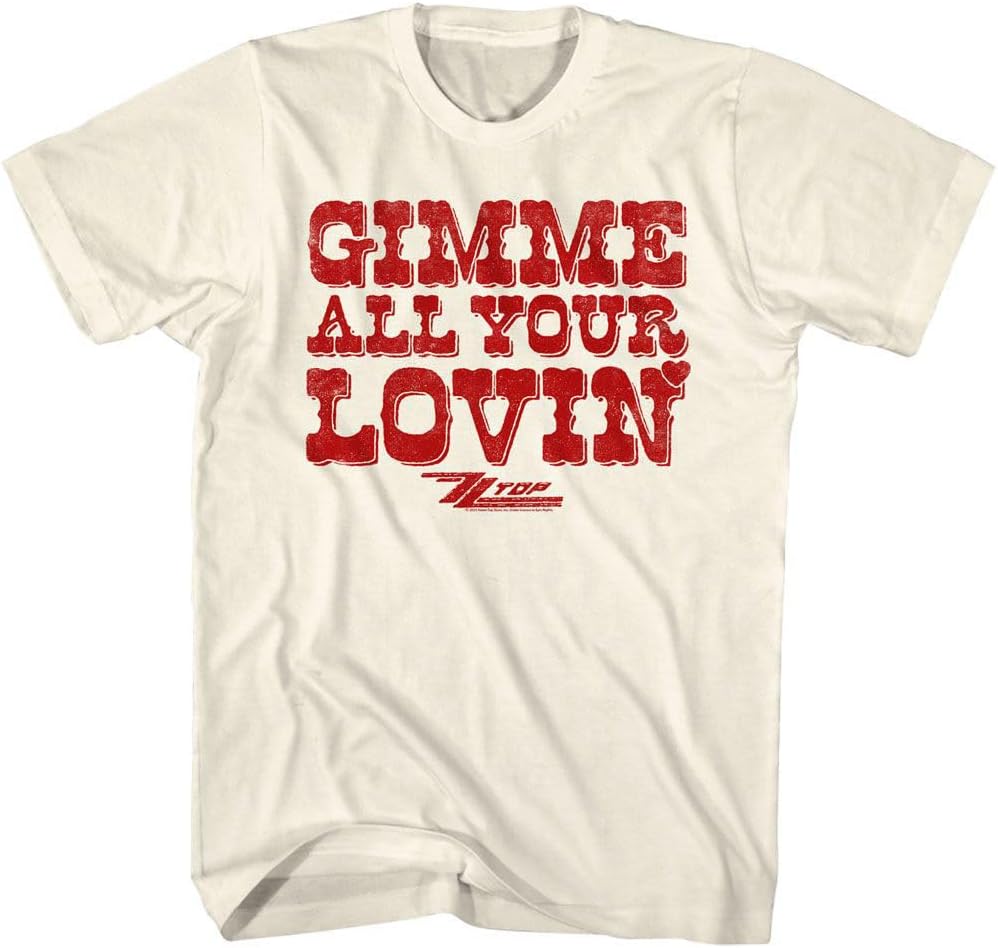 Zz Top - Mens All Your Lovin Short Sleeve T-Shirt, Color Natural, Size: Large - As Pictured