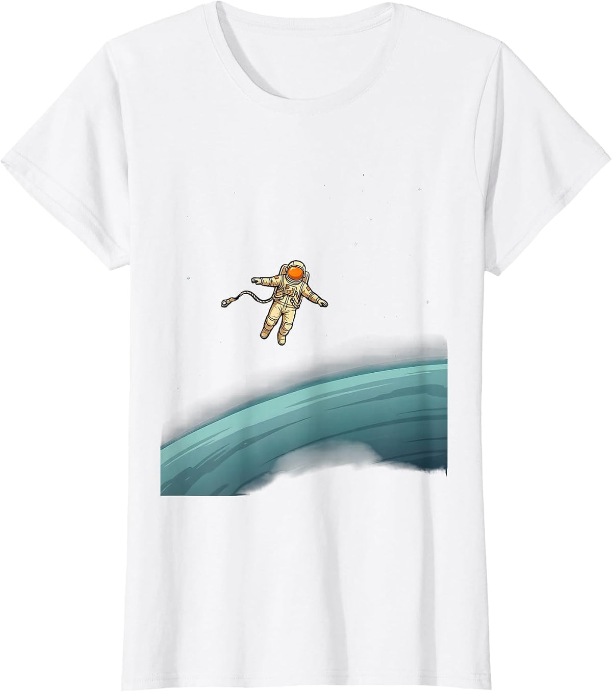 Untethered Astronaut Floating in Outer Space T-Shirt - White