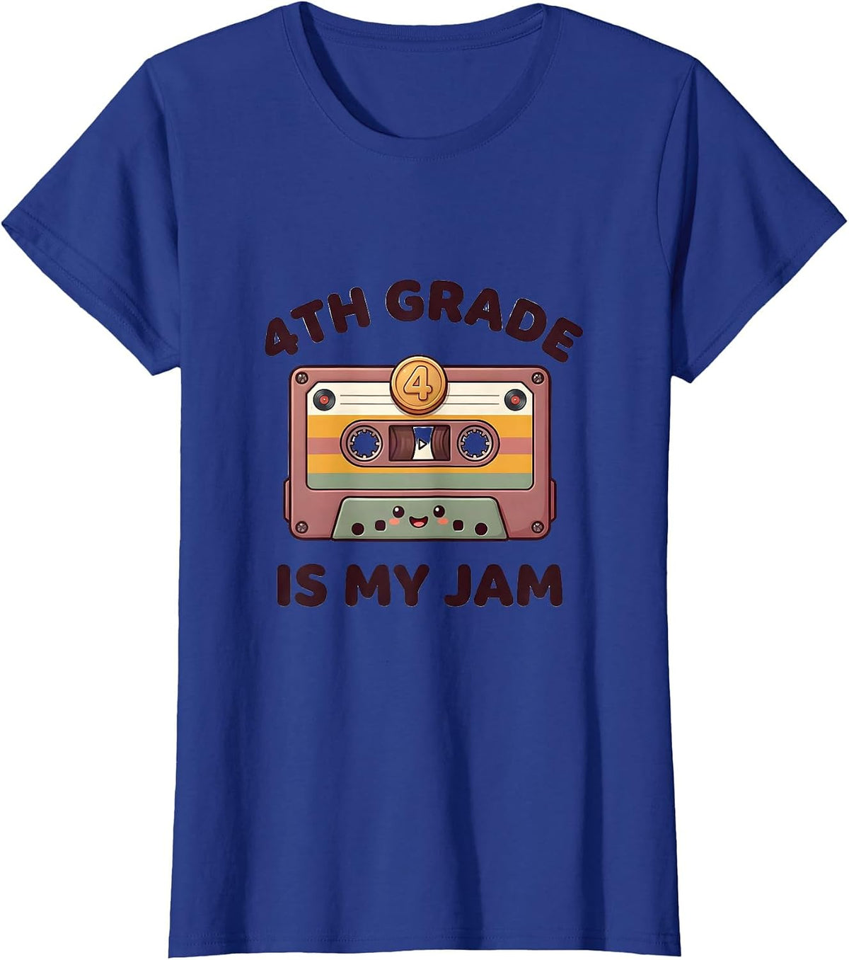 Women's 4th Grade Is My Jam Cute Kawaii Back To School Teacher T-Shirt - Royal Blue