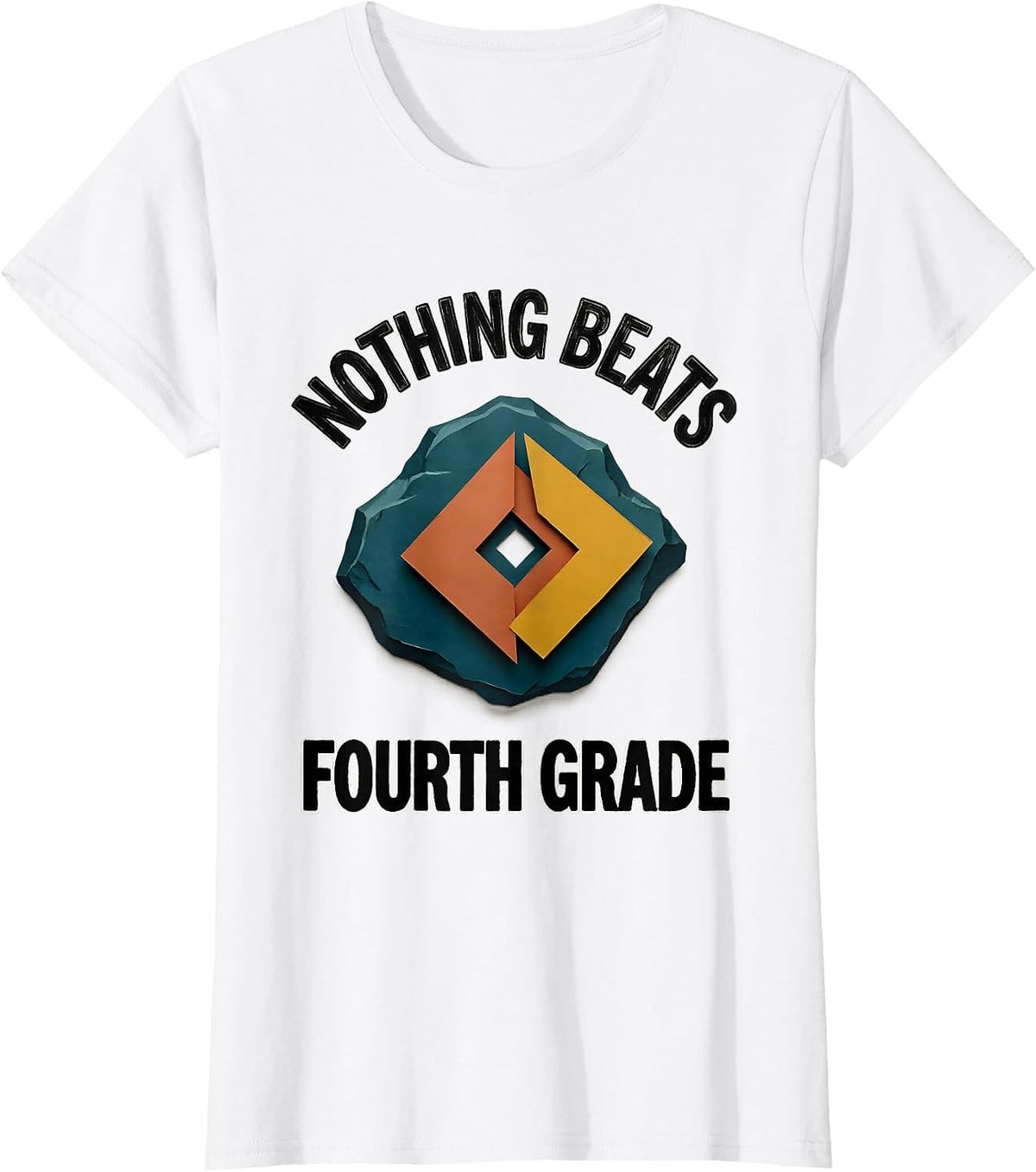 Women's Nothing Beats Fourth Grade Funny Fourth Grade Teacher Back T-Shirt - White