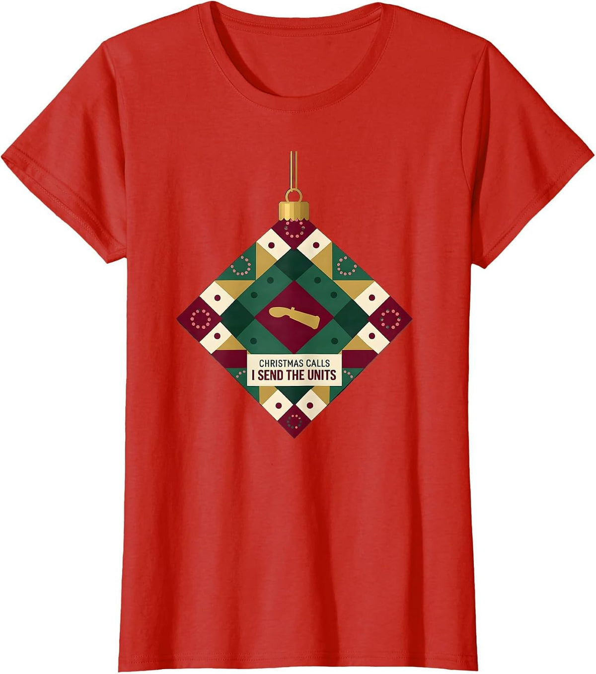 Christmas Calls I Send The Units Funny 911 Dispatcher T-Shirt - Red
