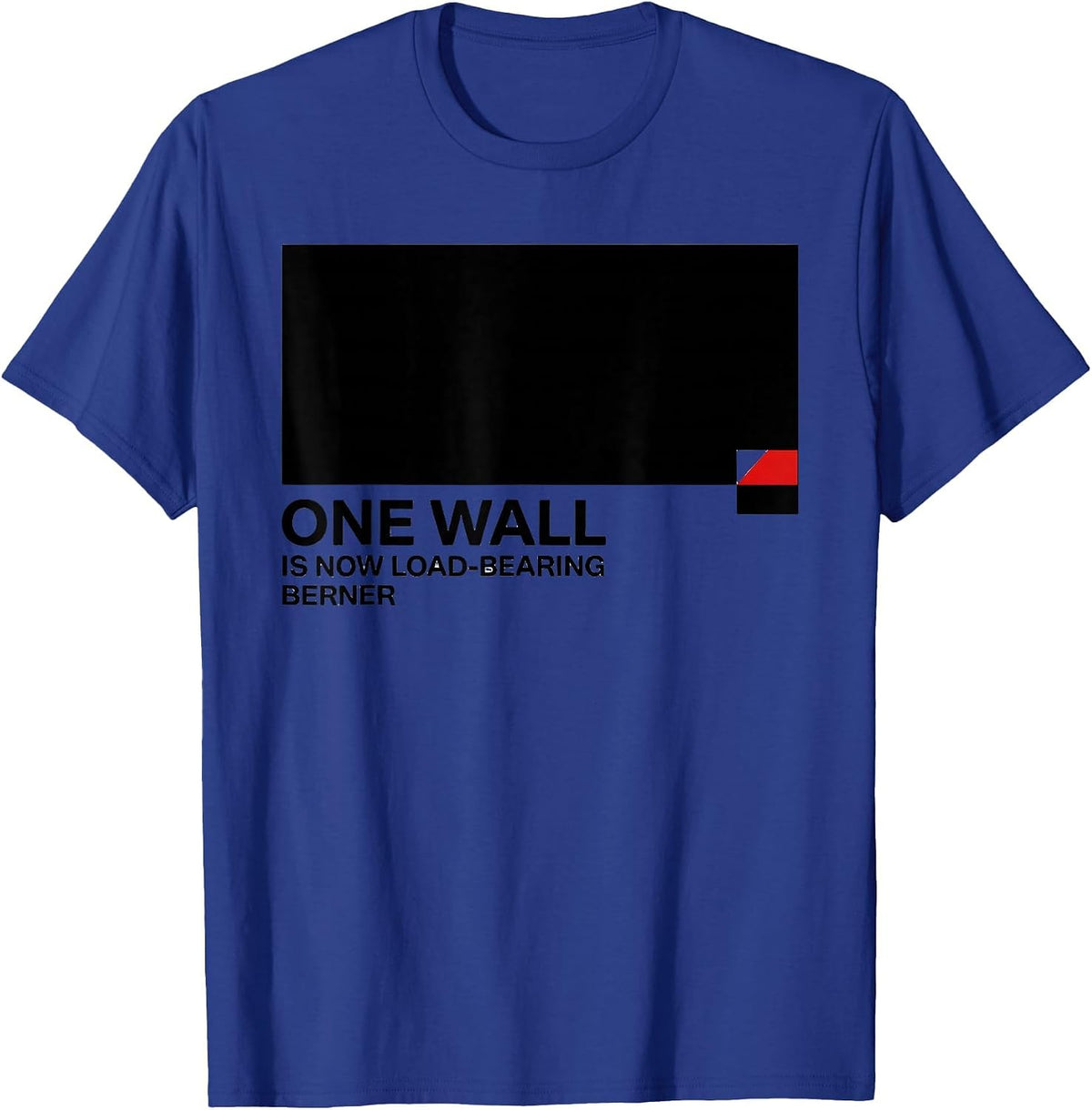 Men's One Wall Is Now Load-Bearing Berner Funny Bernese Mountain T-Shirt - Royal Blue