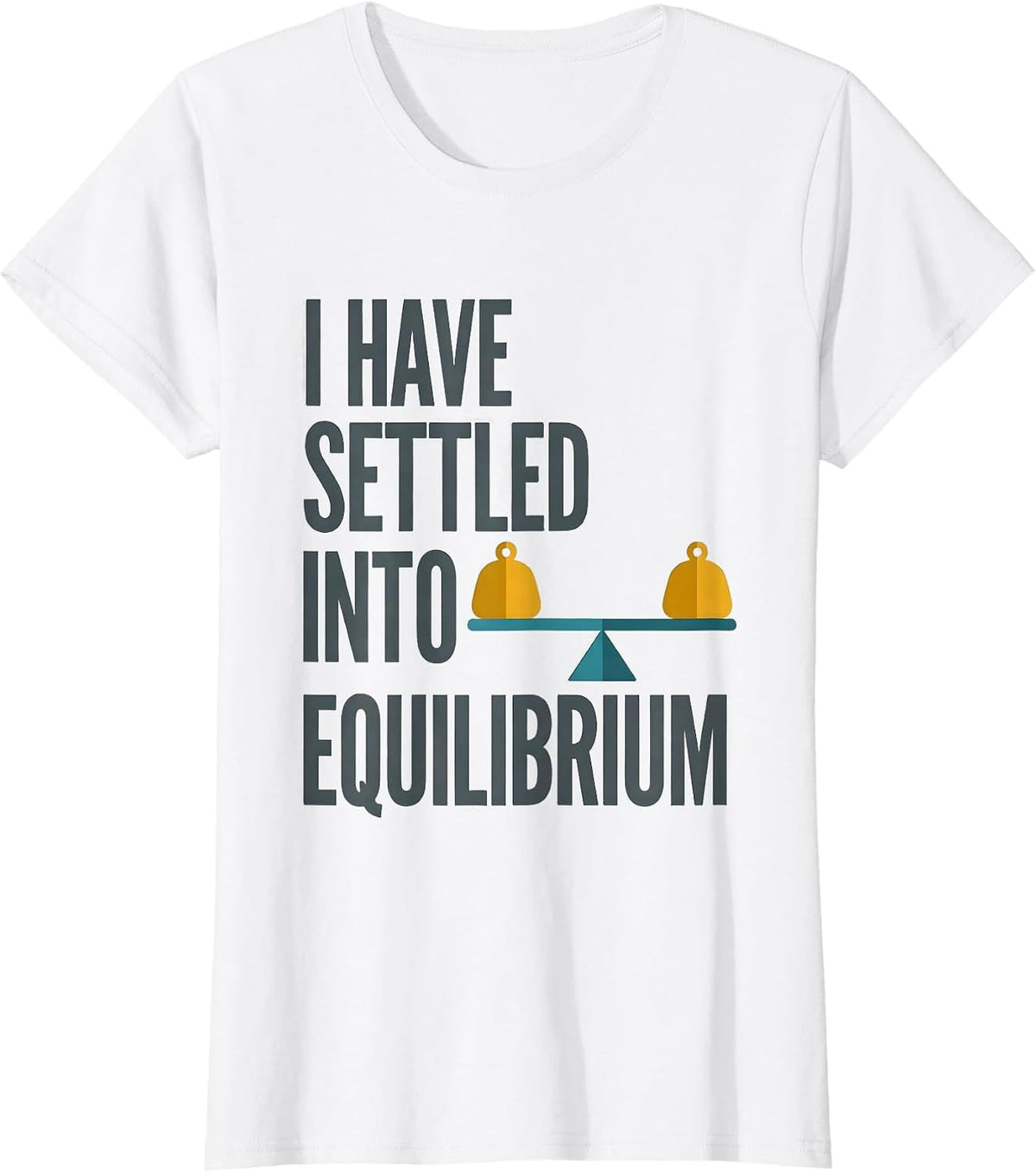 I Have Settled Into Equilibrium Funny Physics Pun Humor T-Shirt - White