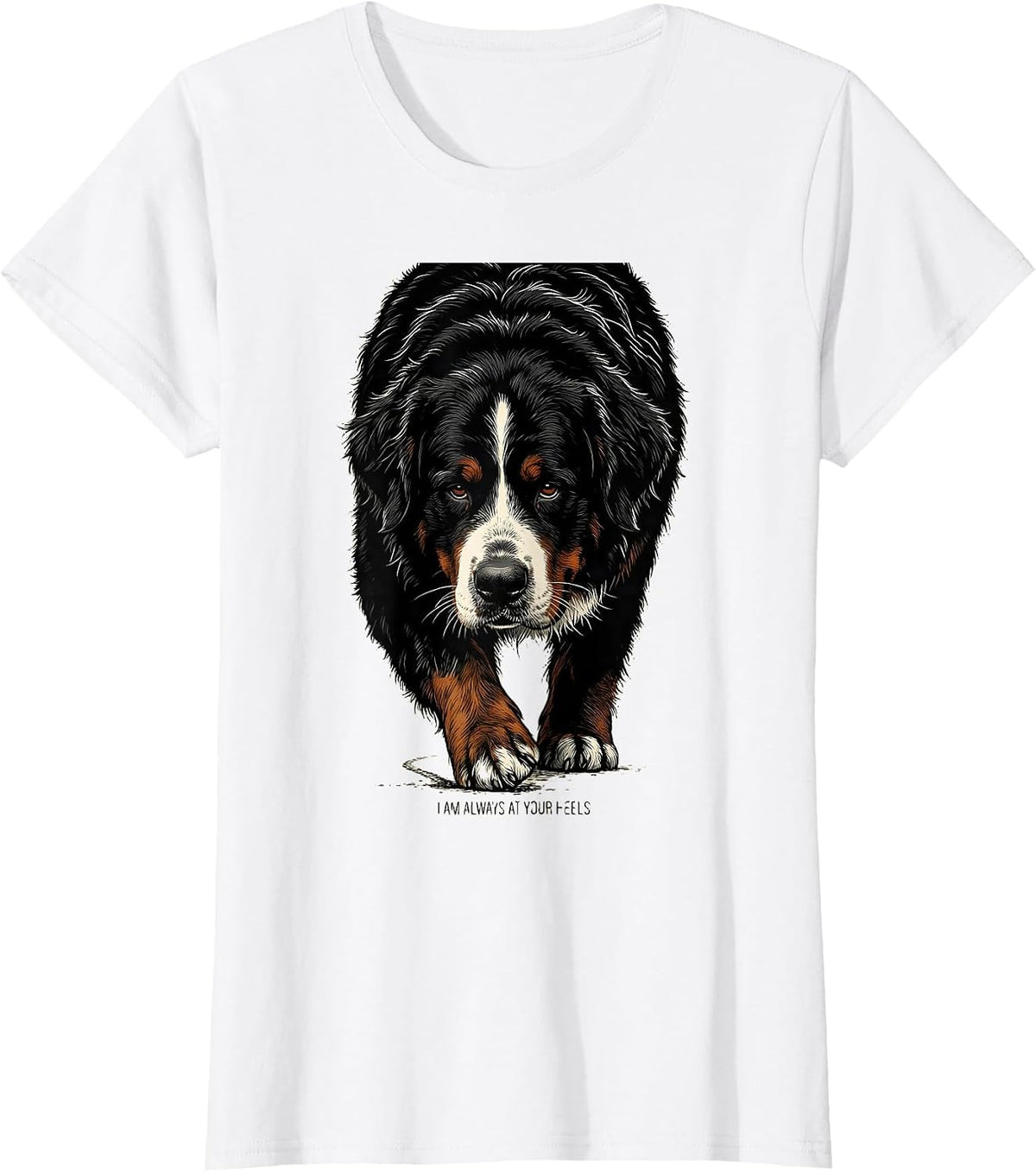 I Am Always At Your Heels Funny Bernese Mountain Dog Owner T-Shirt - White