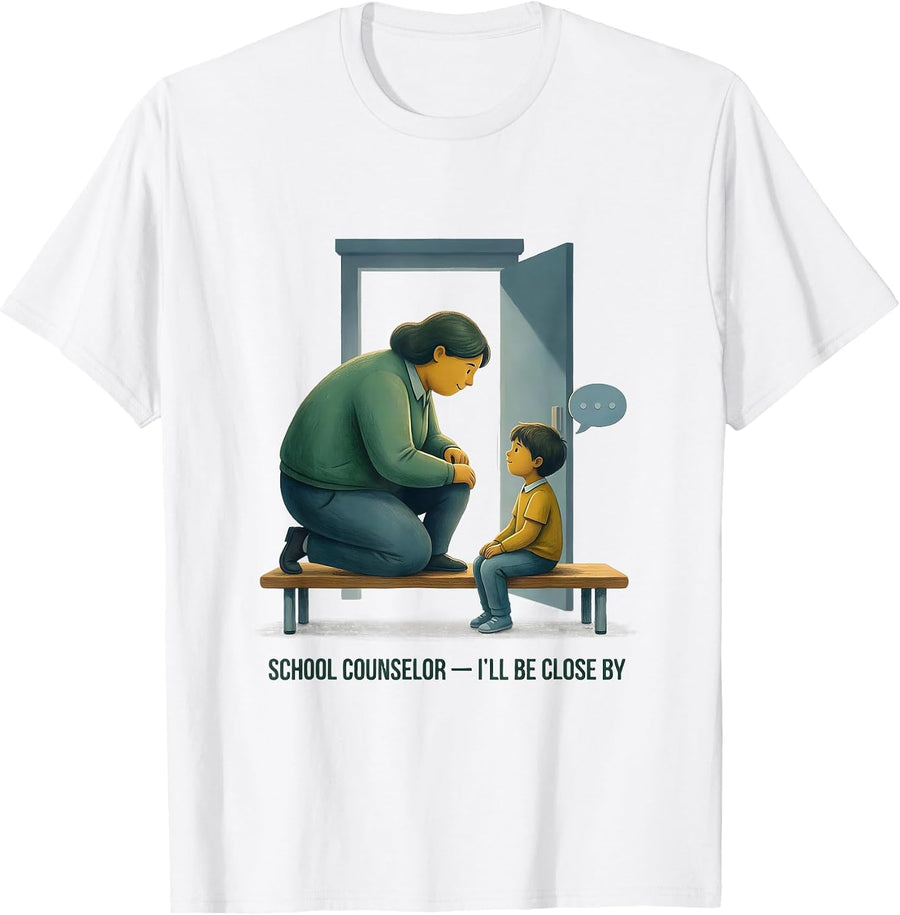 School Counselor I’ll Be Close By Storybook Counselor T-Shirt - White