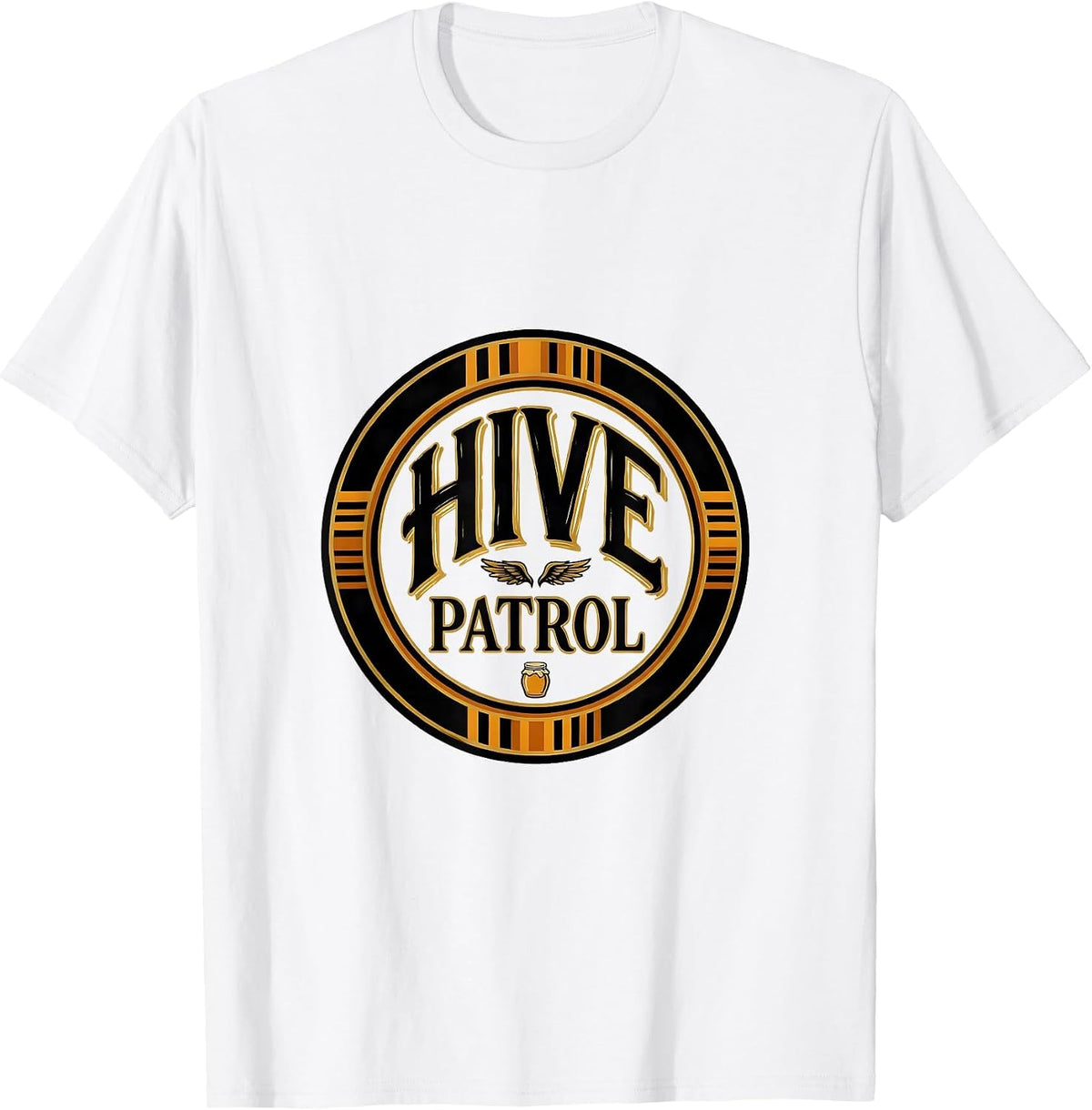 Men's Hive Patrol Playful Bee Honey Jar Halloween Costume Matching T-Shirt - White