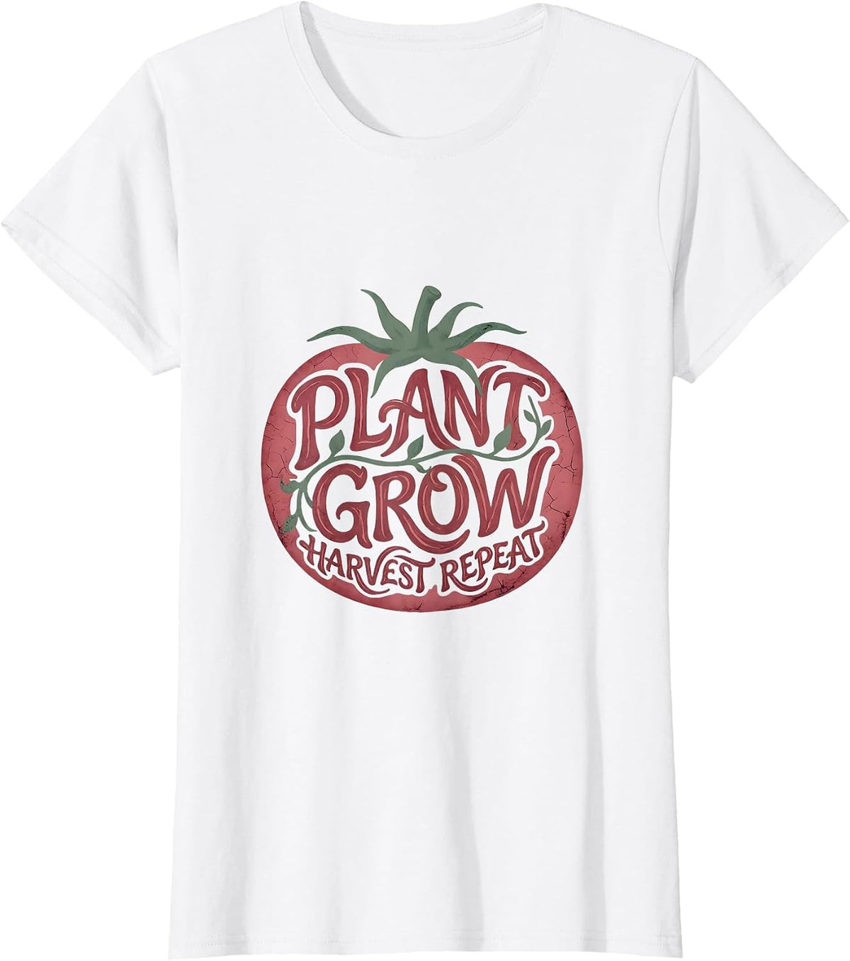Plant Grow Harvest Repeat Tomato Garden Design T-Shirt - White