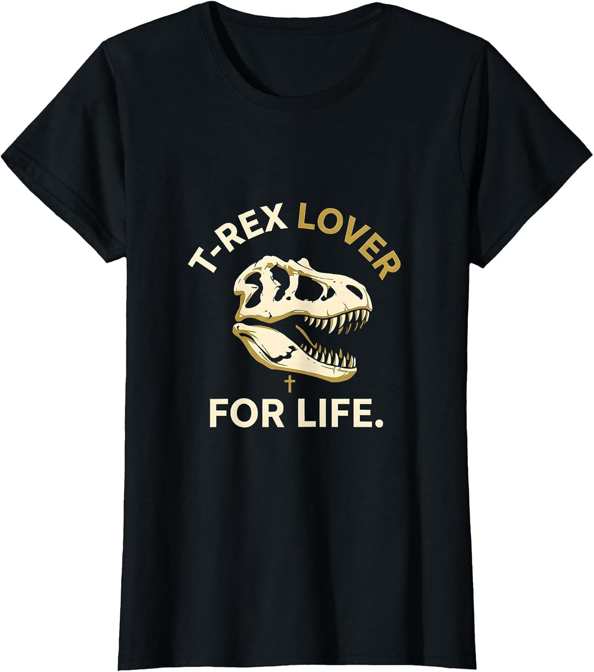 T-Rex Lover For Life Dinosaur Design T-Shirt - Black