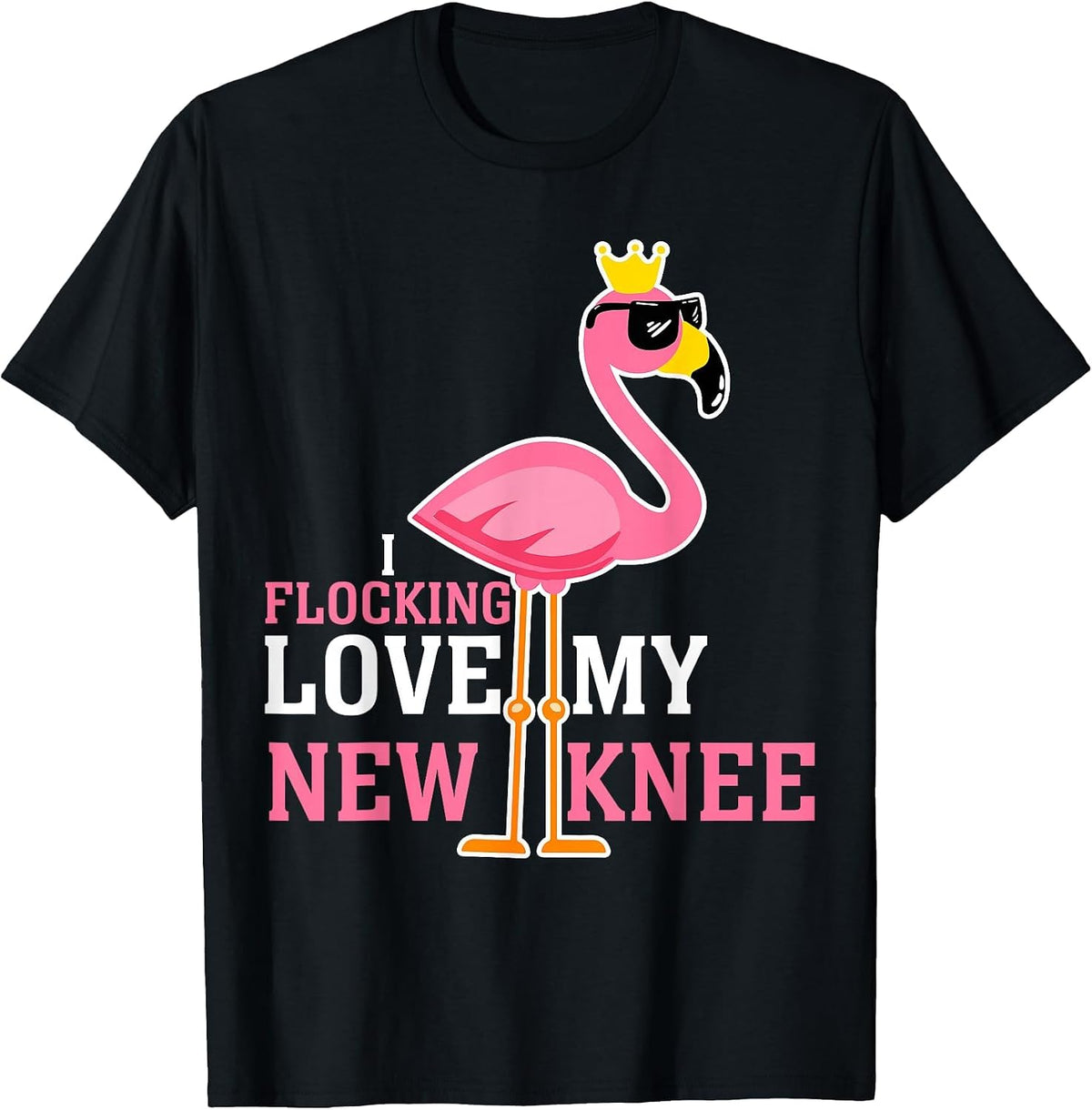 Funny Knee Replacement Surgery Get Well Soon Joke Gag Outfit T-Shirt - Black