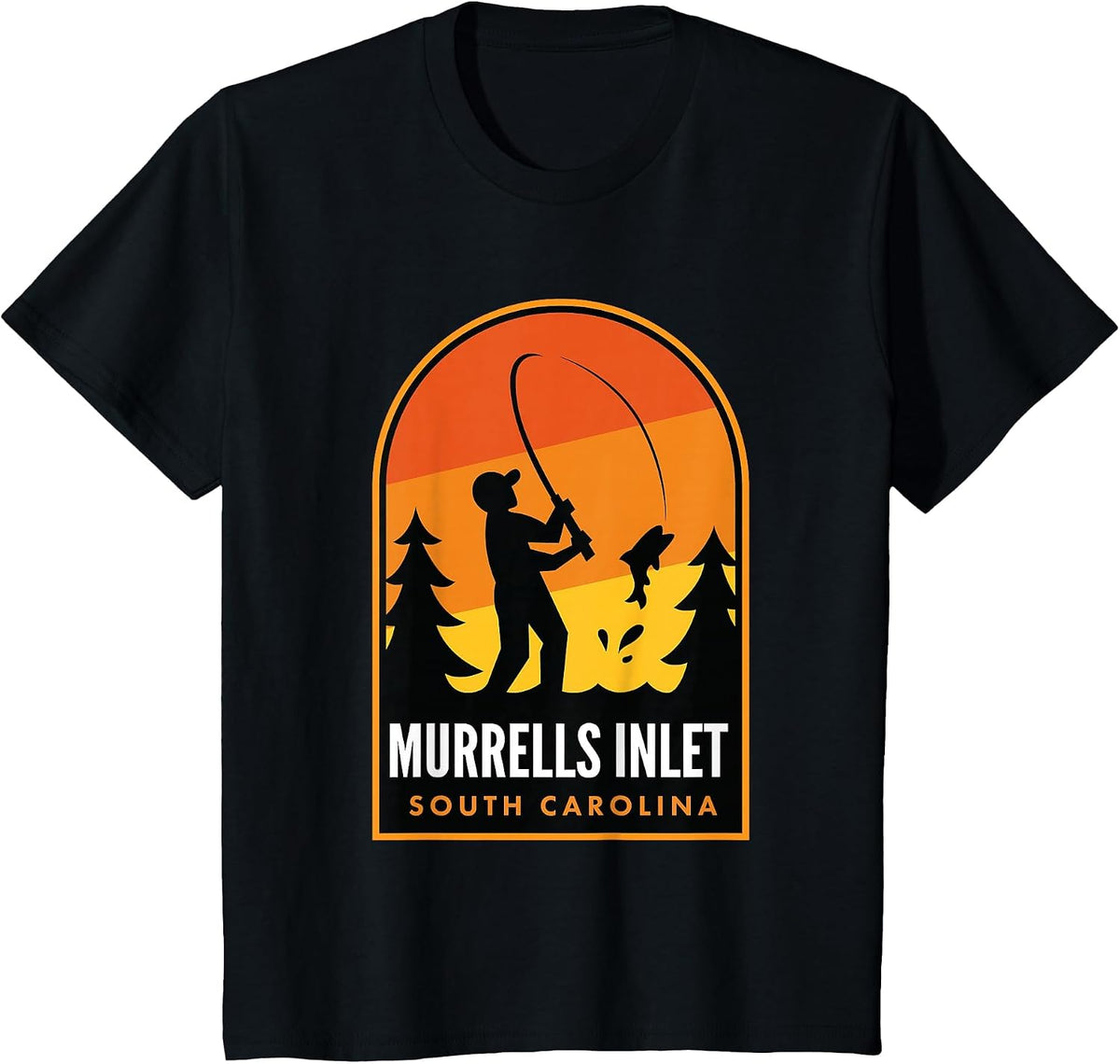 Murrells Inlet South Carolina Fishing T-Shirt - Black