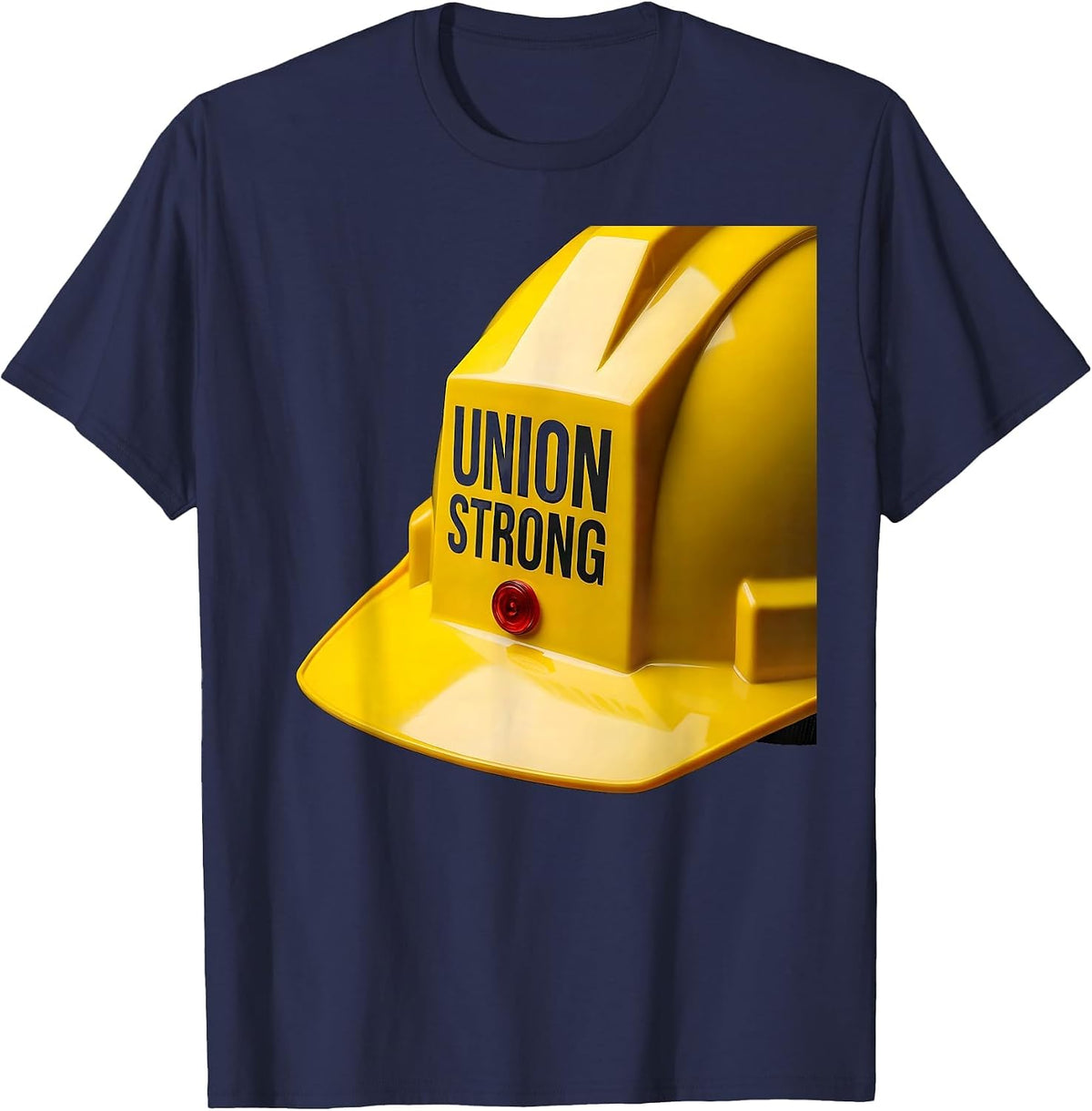 Men's Union Strong Geometric Hard Hat Labor Day Skilled Worker T-Shirt - Navy Blue