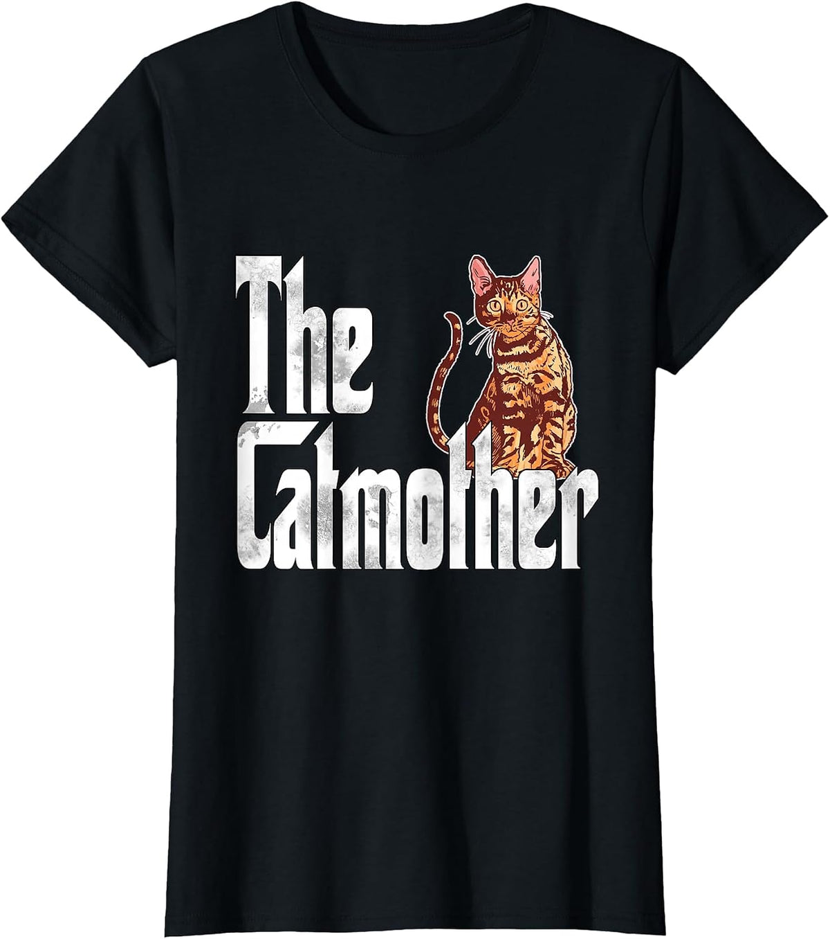 Cat Mom The Catmother Crazy Bengal Cat Mother Kitty Mommy T-Shirt - Black