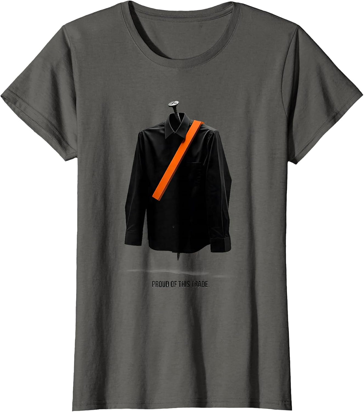 Women's Proud Of This Trade Brutalist Graphic Labor Day Patriotic T-Shirt - Asphalt Grey