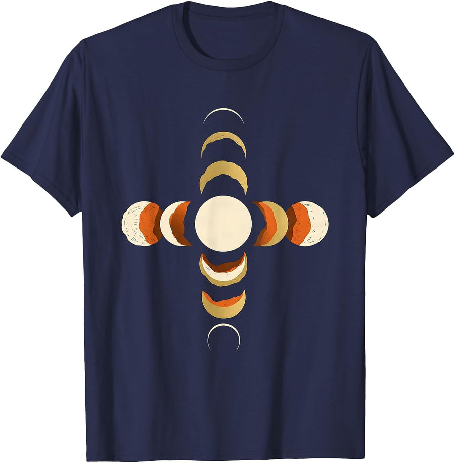 Lunar Phase Hourglass Astronomy Celestial Enthusiast T-Shirt - Navy Blue