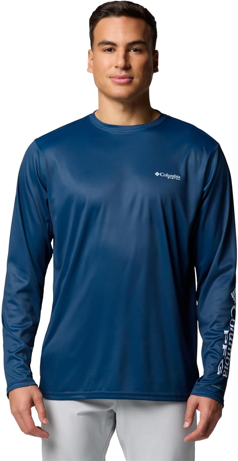 Columbia Men's Terminal Tackle PFG Fish Shine Long Sleeve - Coll Navy\/Pfg Tarpon Shine