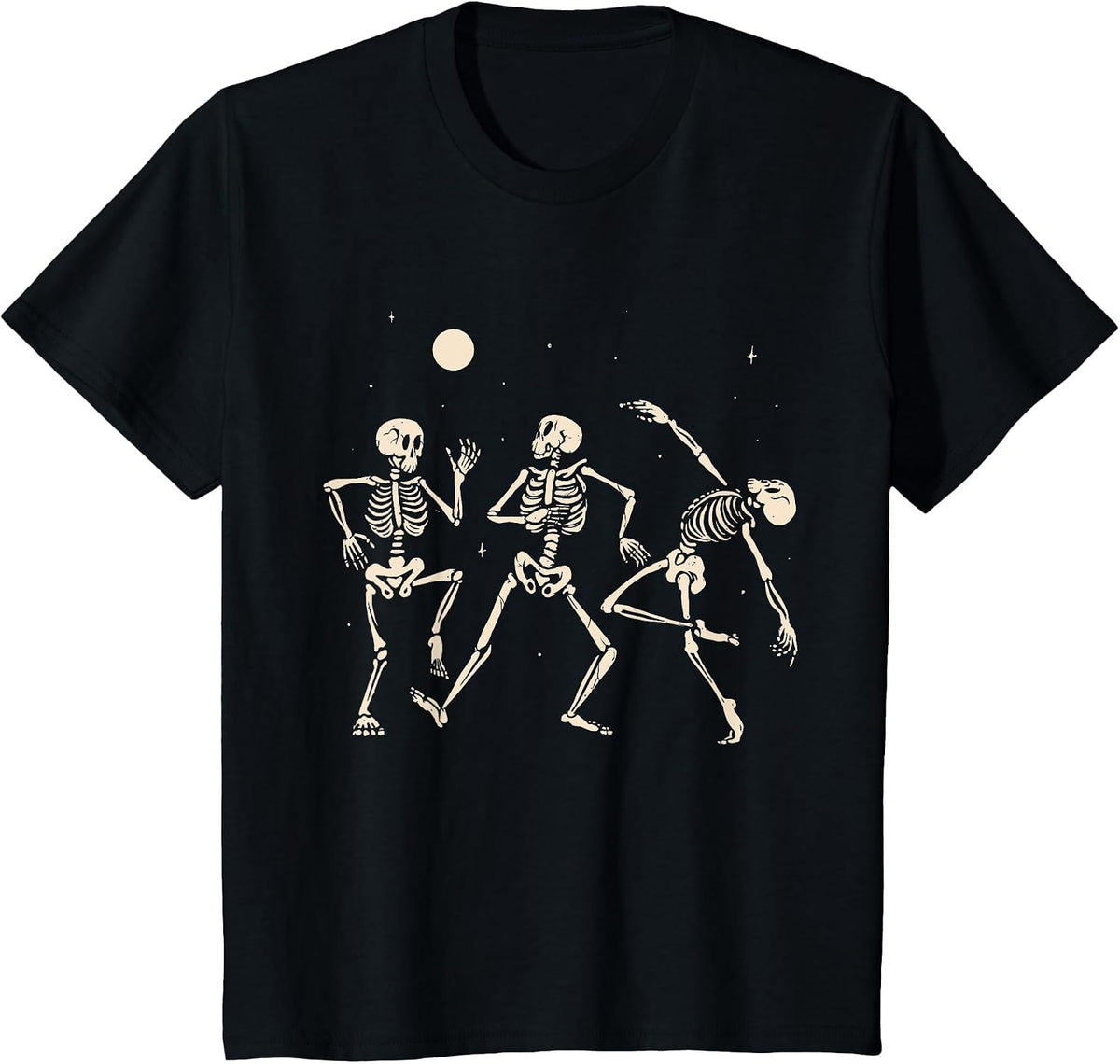 Spooky Dancing Skeletons Halloween Costume Music Adult Kids T-Shirt - Black