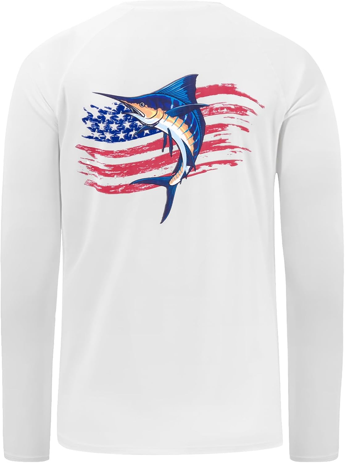 BASSDASH Men’s Fish Graphic UPF 50+ Long Sleeve Fishing Shirts Sun Protection Breathable Moisture Wicking T-Shirt -