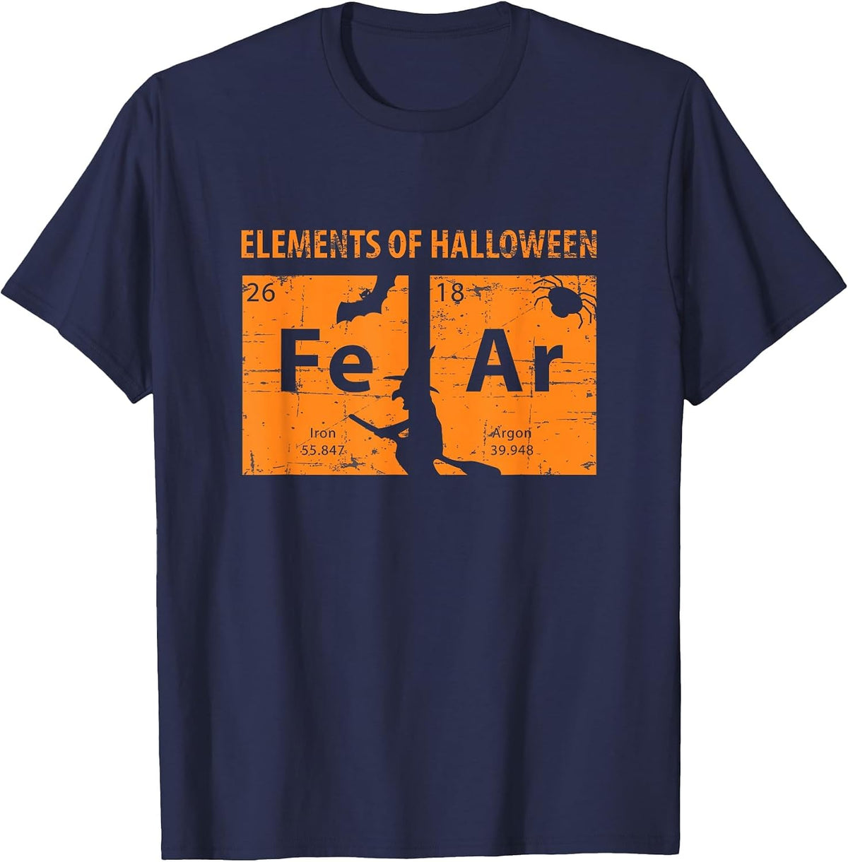 Elements of Halloween Tee (Fear) Periodically T-Shirt T-Shirt - Navy Blue