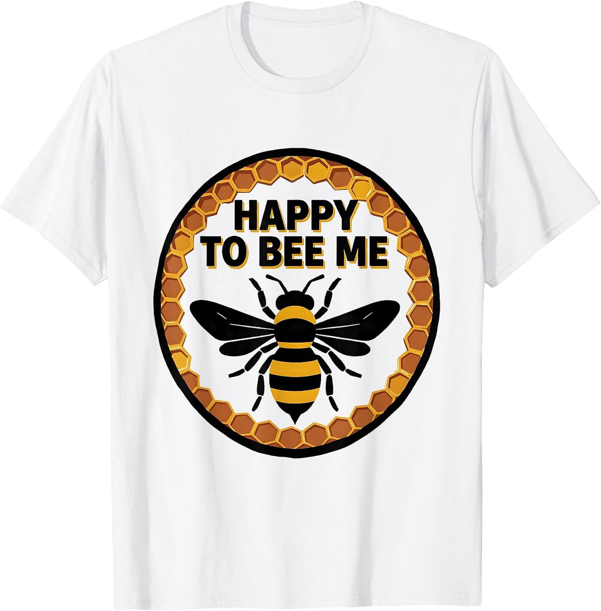 Men's Happy To Bee Me Vintage Beekeeper Humor Bee Costume Novelty T-Shirt - White