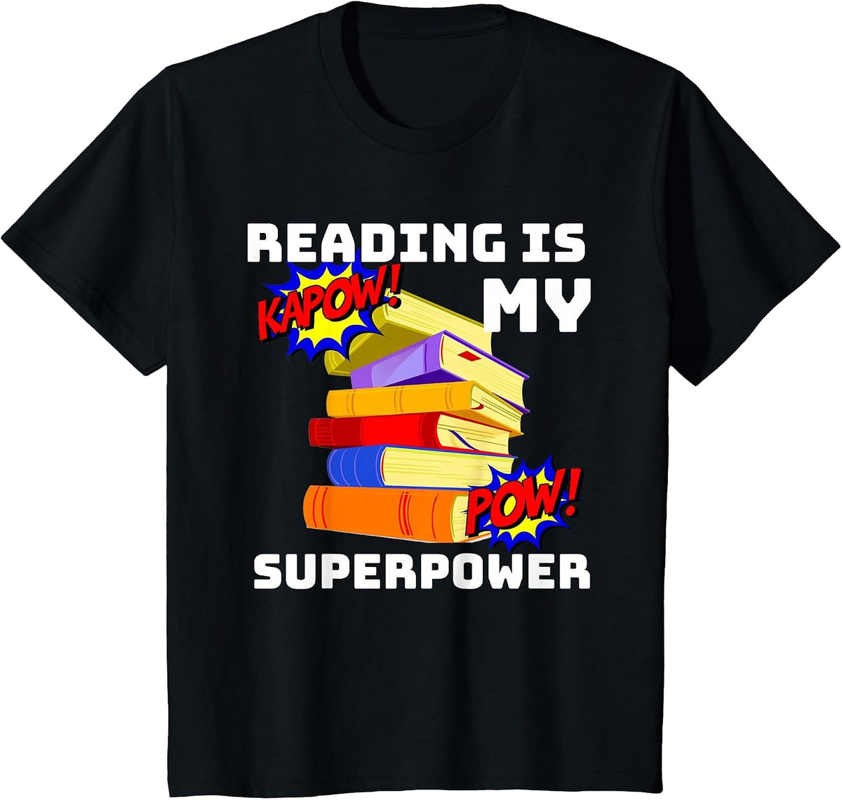 Reading is My Superpower Superhero Teacher T-Shirt - Black