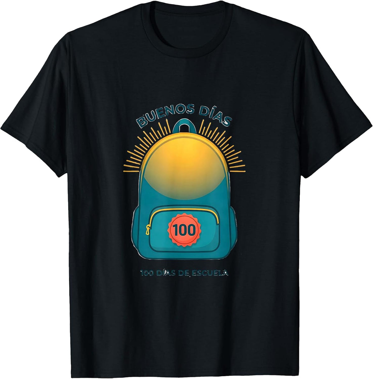 Men's Buenos días, 100 días de escuela Spanish Teacher 100th Day T-Shirt - Black