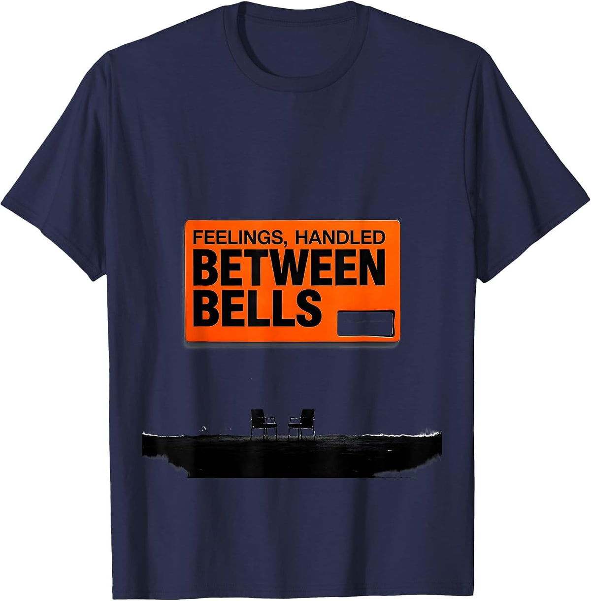 Feelings Handled Between Bells Minimalist School Counselor T-Shirt - Navy Blue