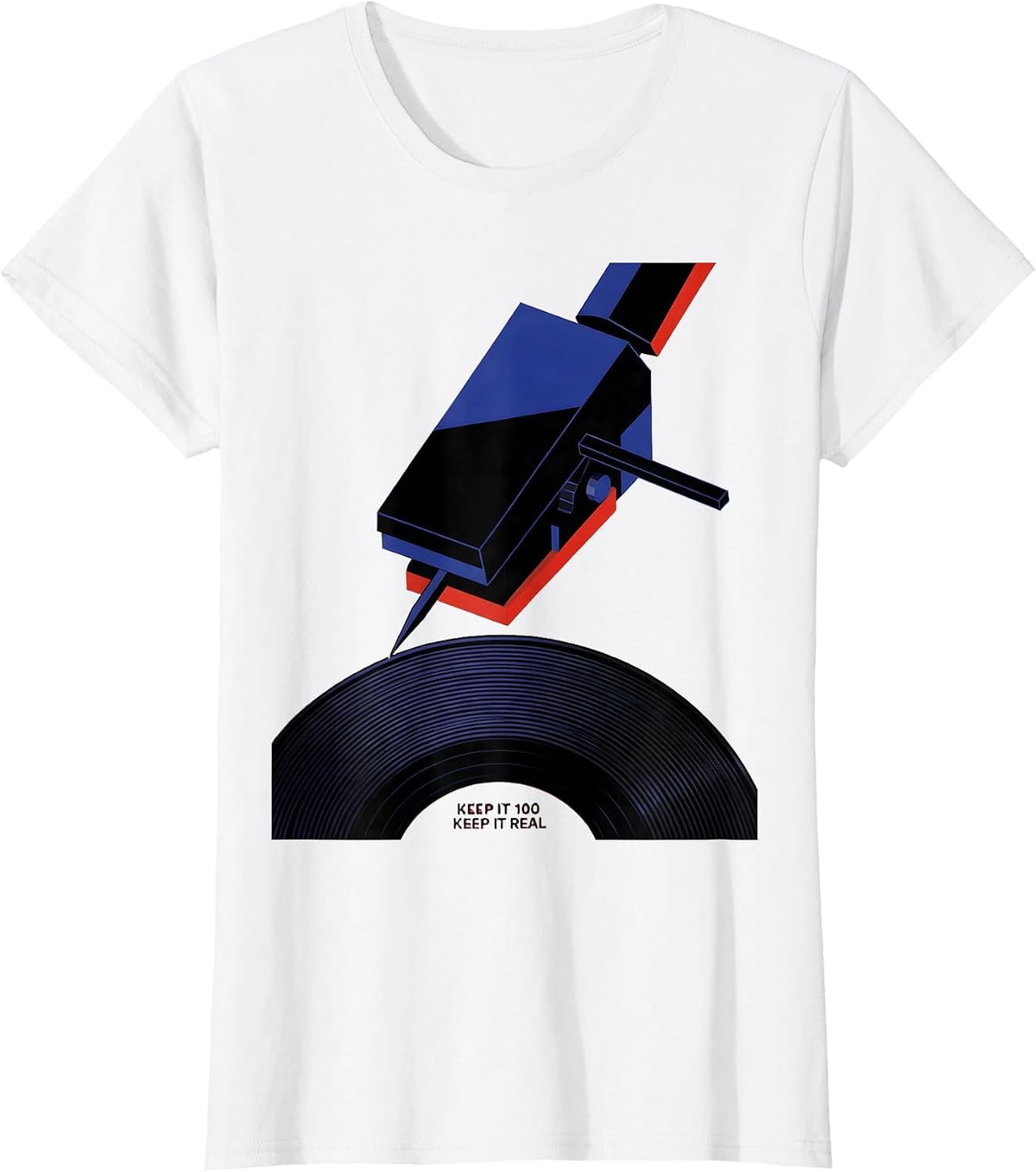 Keep It 100 Keep It Real Bauhaus Hip Hop DJ Nostalgia T-Shirt - White