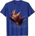 Bow To No One No Kings Bold Statement Design T-Shirt - Royal Blue