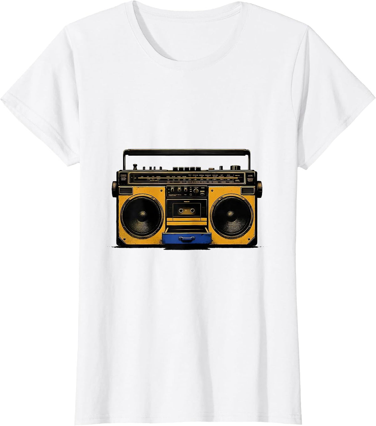 Boombox Toolbox Hip Hop 80s 90s Nostalgia T-Shirt - White