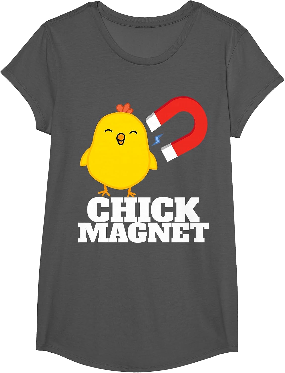Chick Magnet T-Shirt - Girls Asphalt Grey