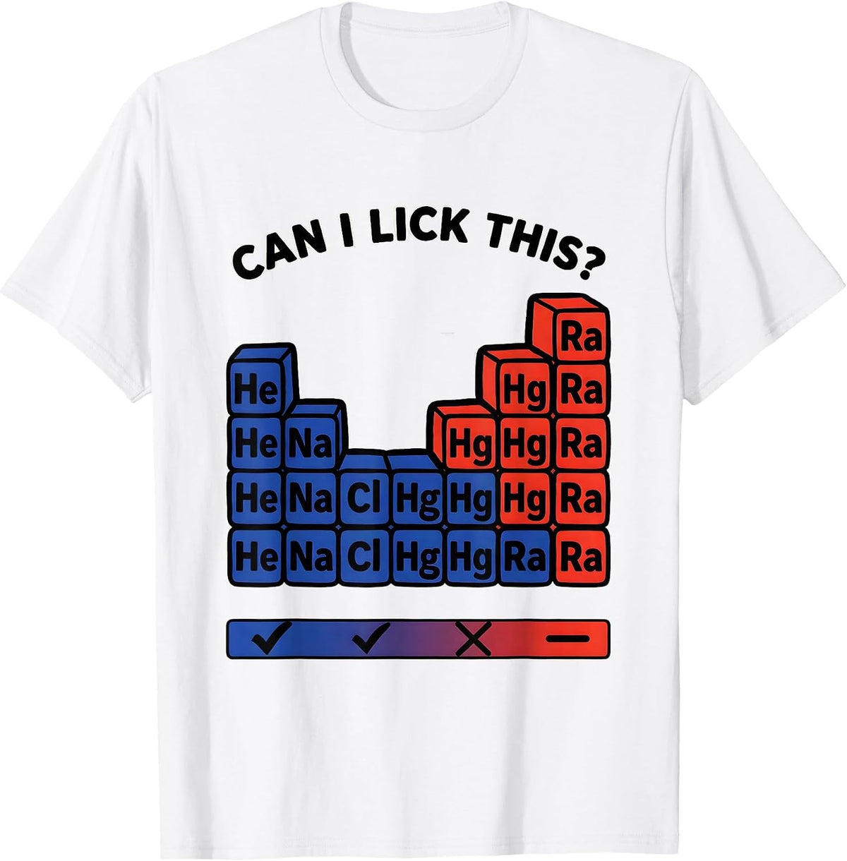Men's Can I Lick This Funny Periodic Table Science Teacher Humor T-Shirt - White