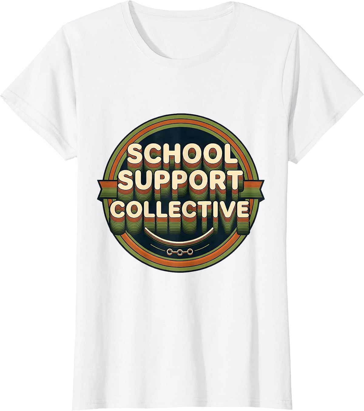 School Support Collective Groovy Retro School Counselor T-Shirt - White