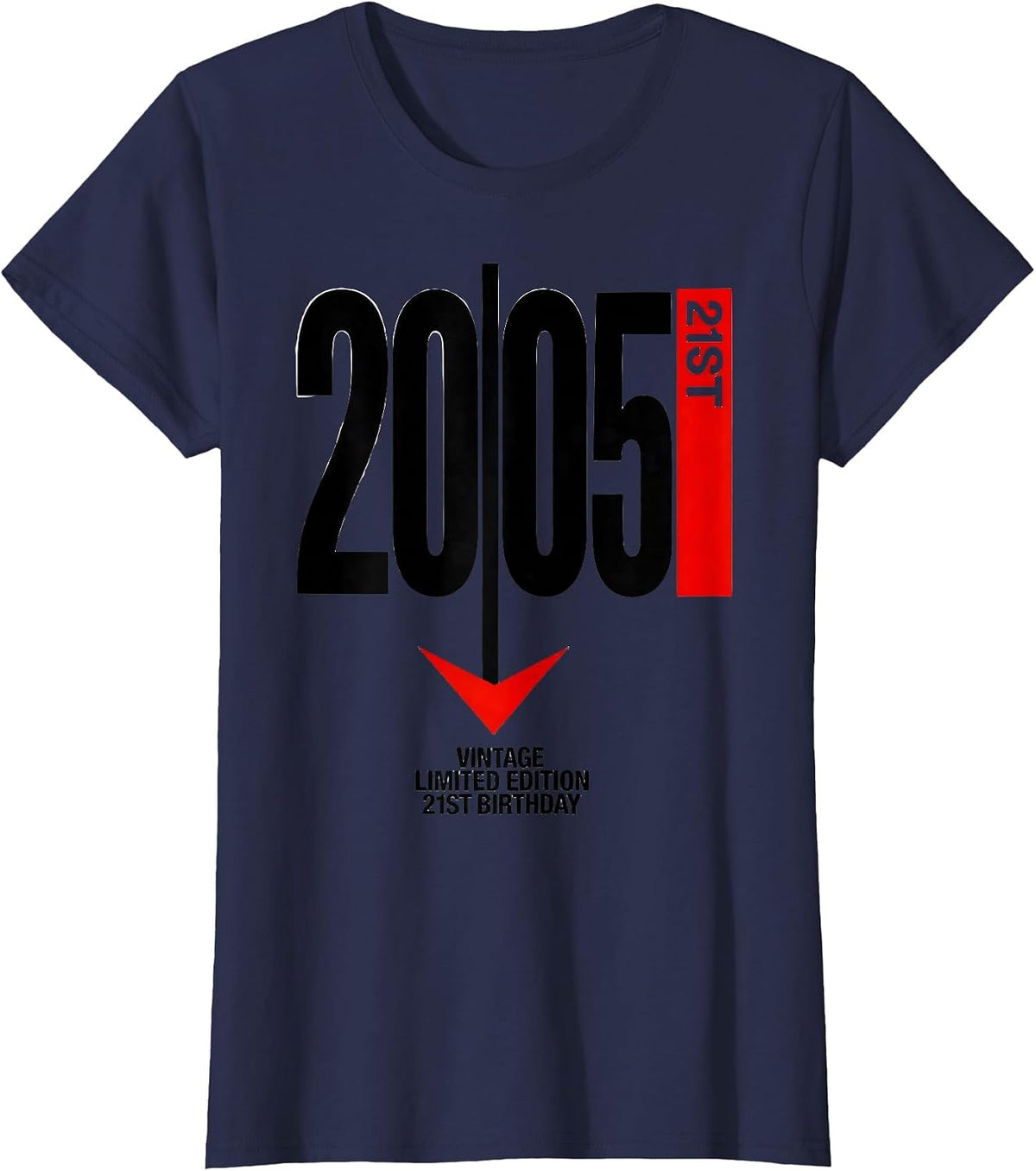 Women's Vintage 2005 Limited Edition 21st Birthday 21 Year Old T-Shirt - Navy Blue