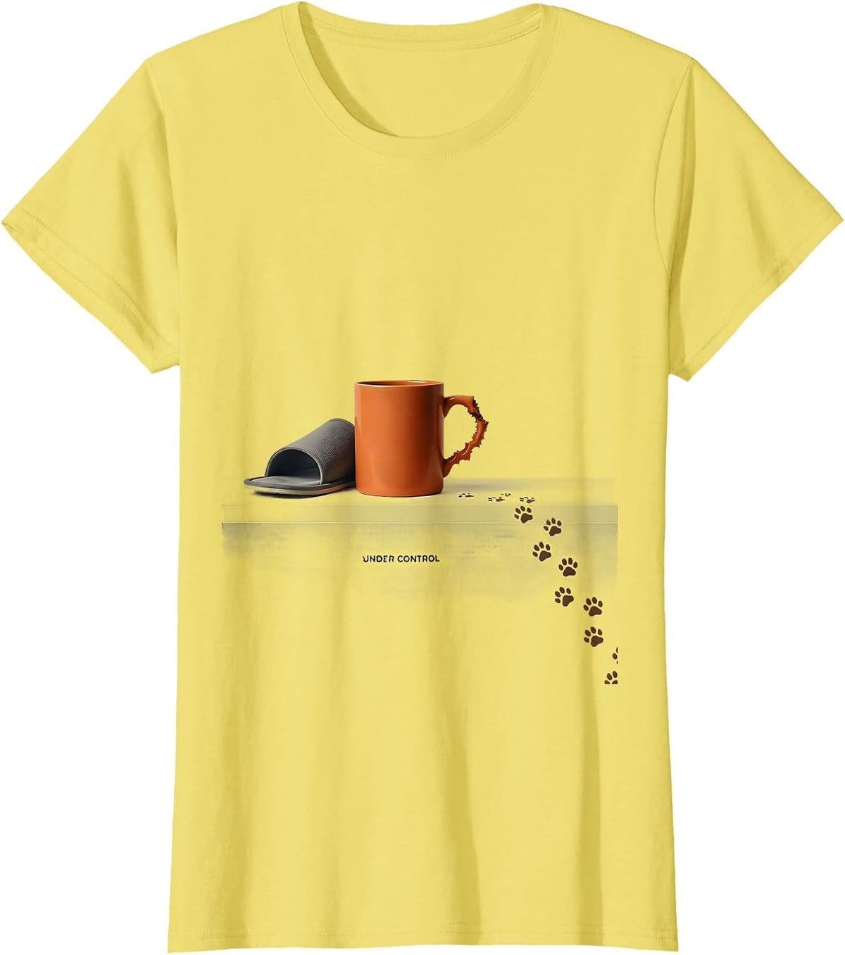 Under Control Funny Dog Owner Coffee Lover Humor T-Shirt - Lemon Yellow