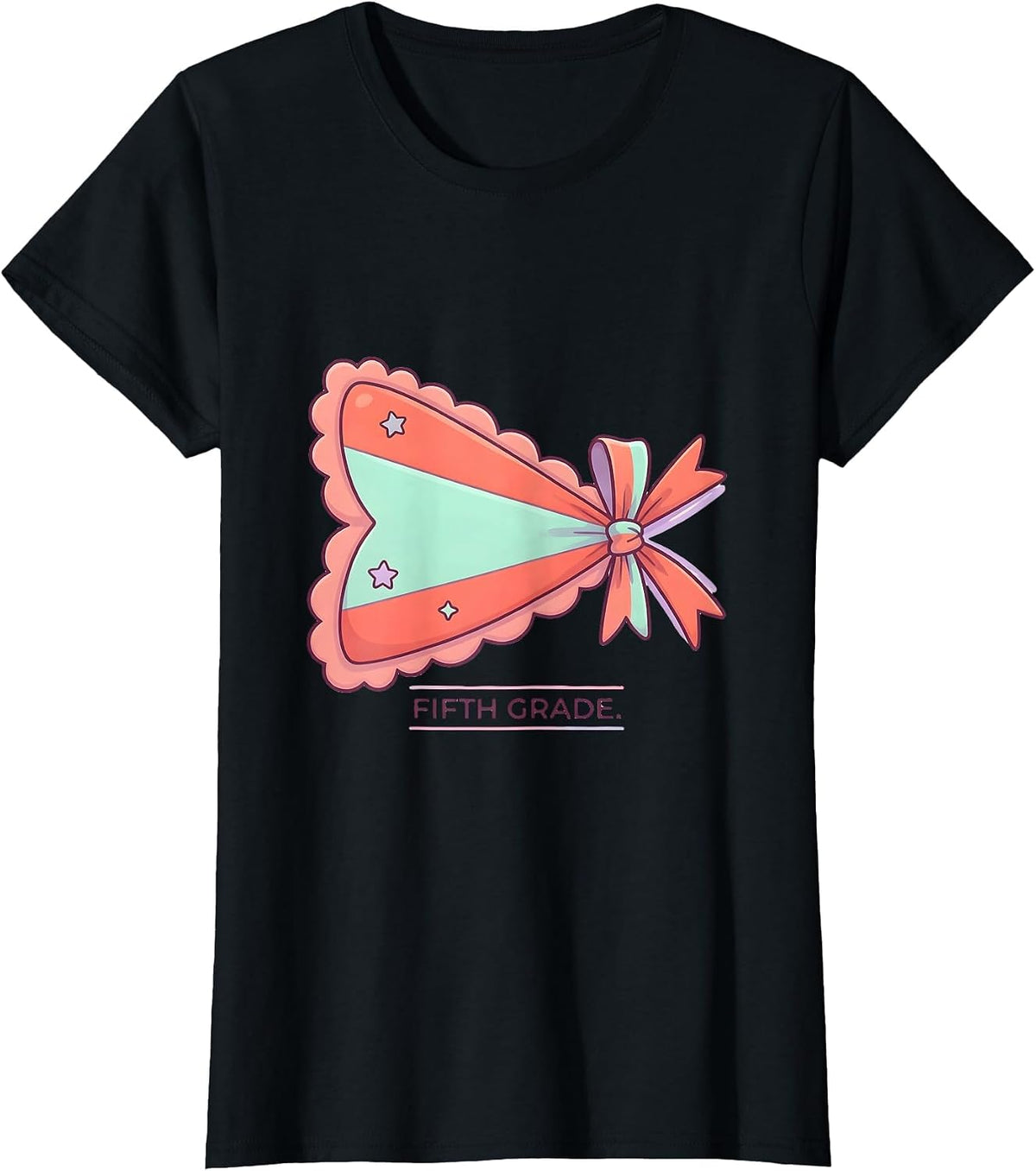 Women's Fifth Grade Cute Kawaii Back To School Girl Teacher T-Shirt - Black
