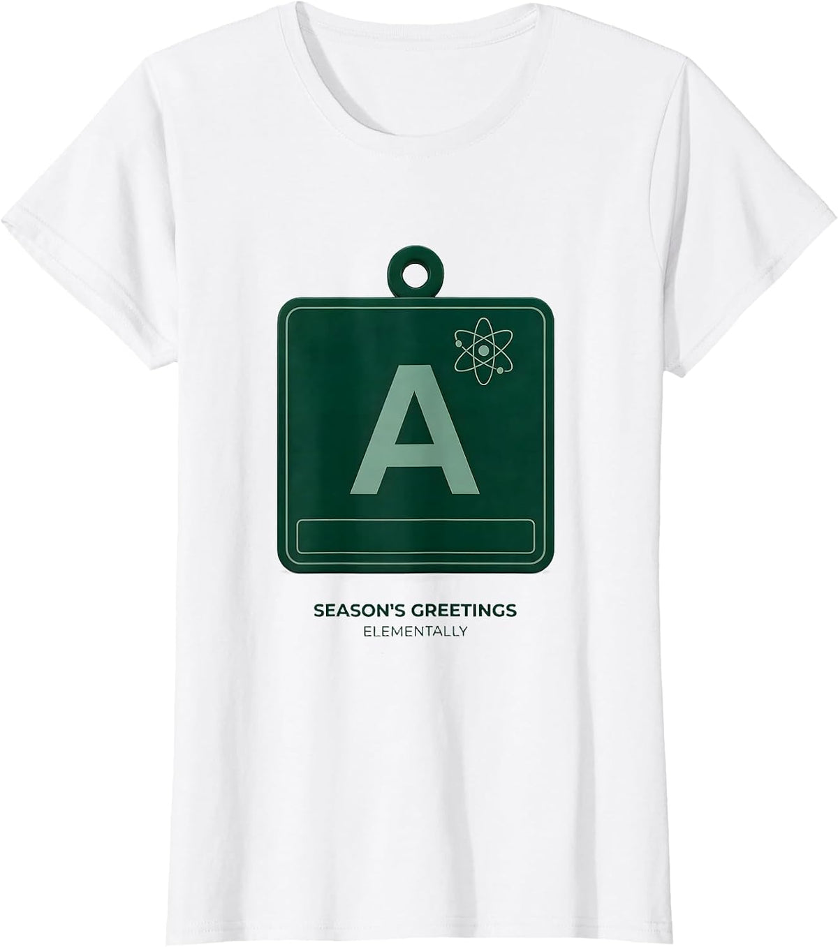Women's Season's Greetings Elementally Funny Chemistry Nerd Humor T-Shirt - White