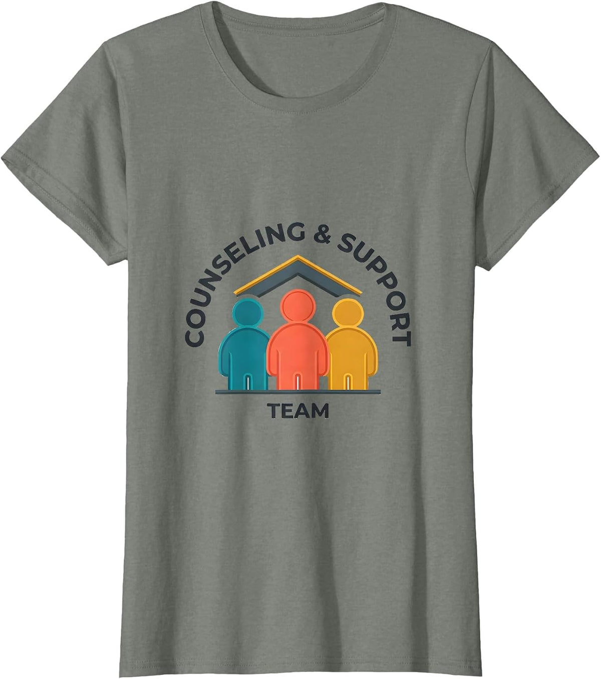 Counseling & Support Team School Counselor Mental Health T-Shirt - Olive Heather