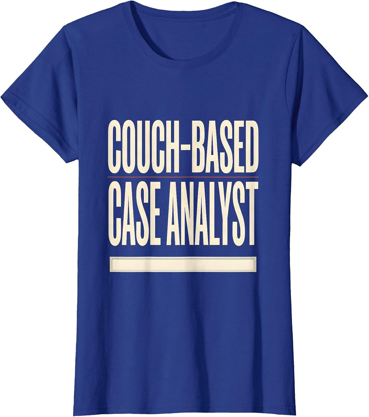 Women's Couch-Based Case Analyst Funny True Crime Fan Couch Humor T-Shirt - Royal Blue