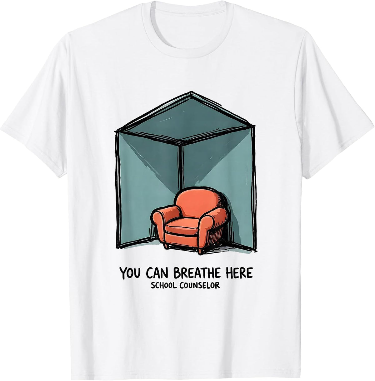 Men's You Can Breathe Here School Counselor T-Shirt - White