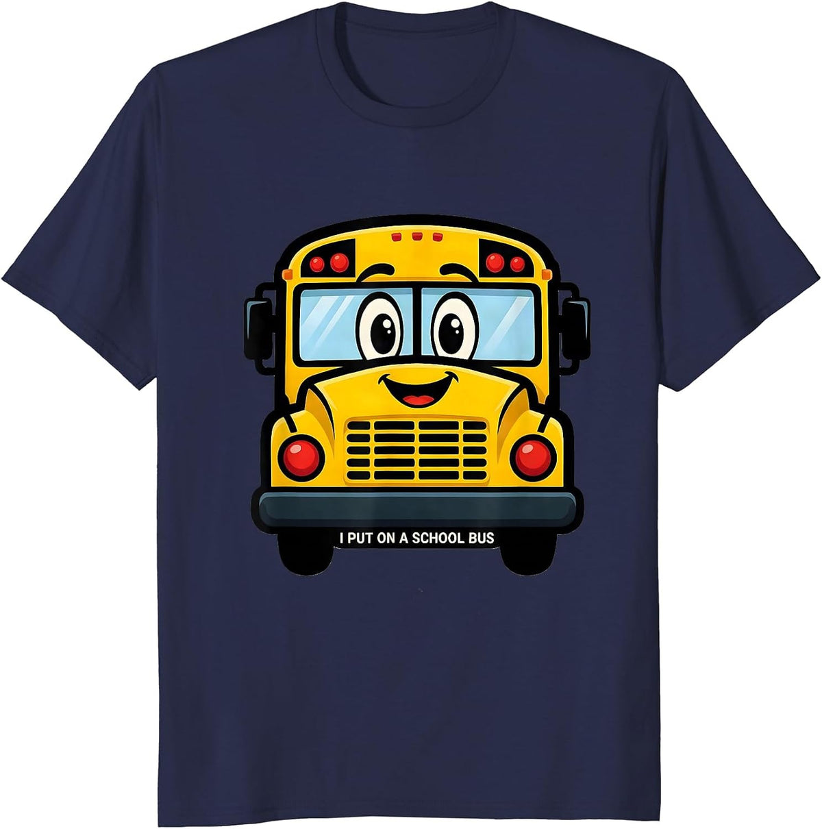 I Put On A School Bus Funny School Bus Driver Halloween T-Shirt - Navy Blue