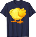 Funny Fat Cute Yellow Duck Body Costume, Halloween Cosplay T-Shirt - Navy Blue