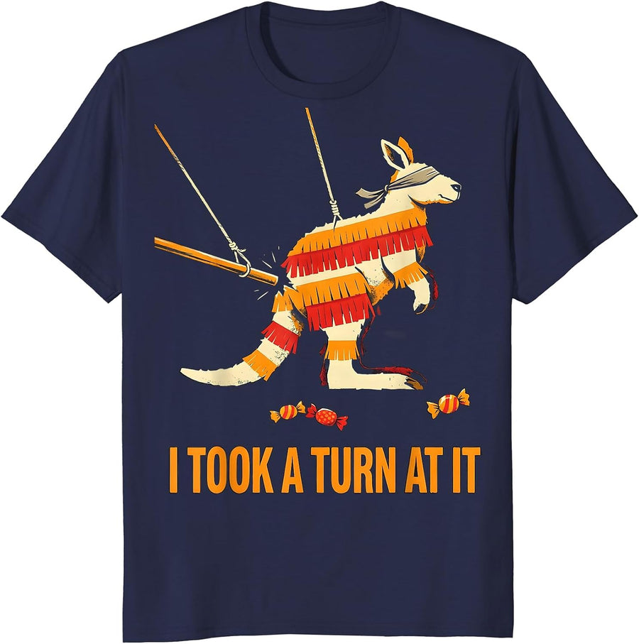 I Took A Turn At It Funny Cinco De Mayo Piñata Party Costume T-Shirt - Navy Blue