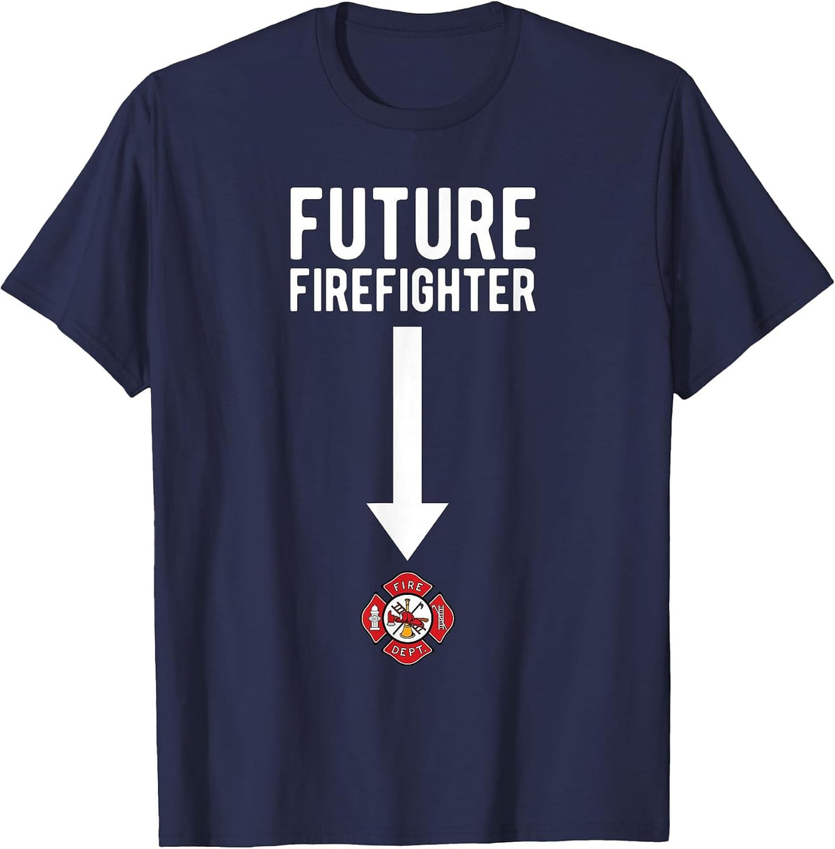 Future Firefighter Family Pregnant T-Shirt - Navy Blue