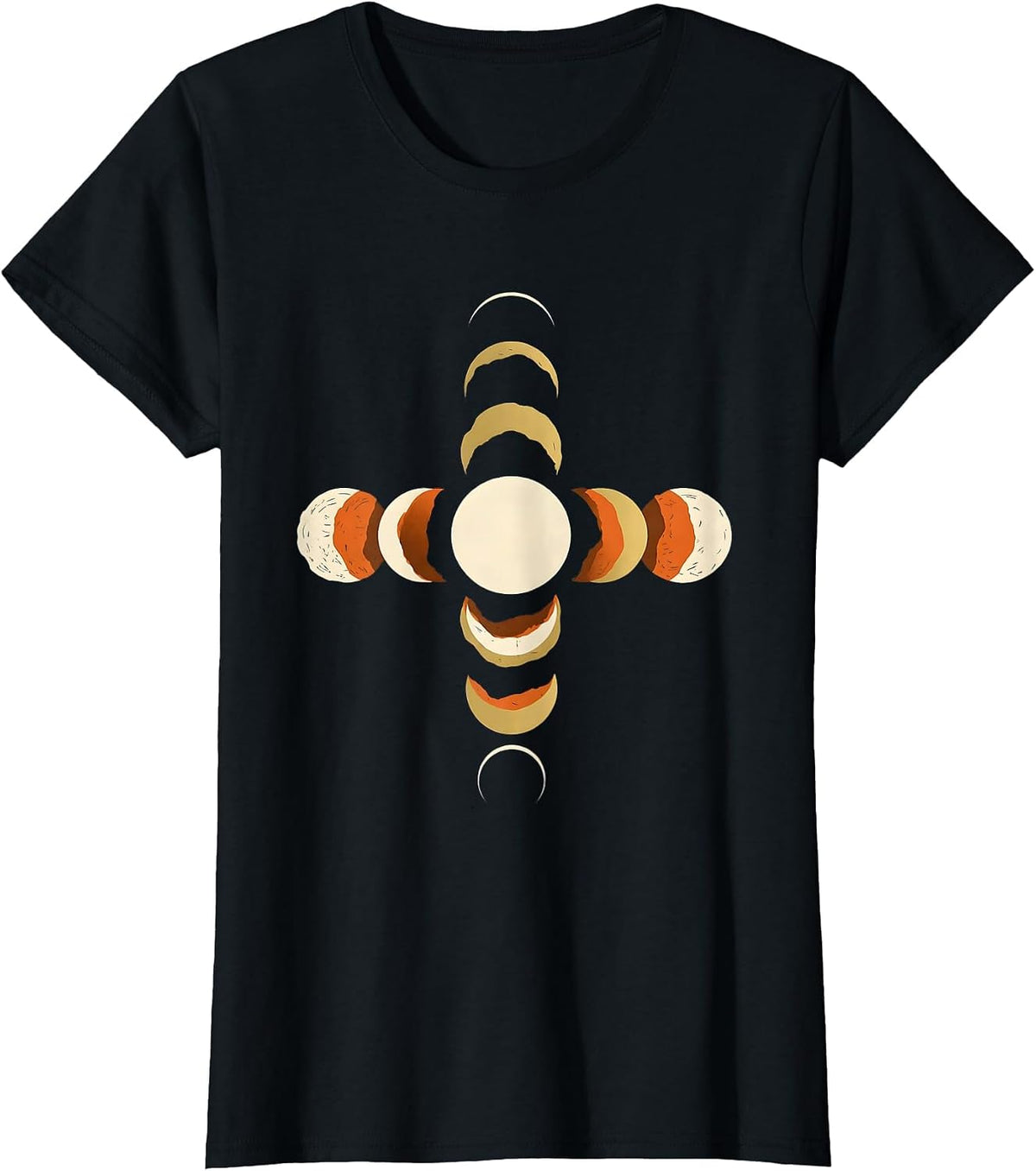 Lunar Phase Hourglass Astronomy Celestial Enthusiast T-Shirt - Black