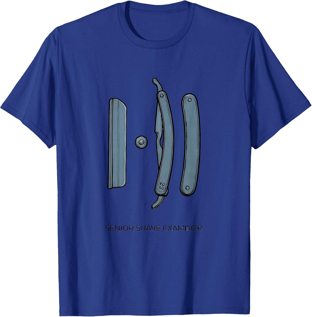 Senior Shave Examiner Funny Hairdresser Barber Gift T-Shirt - Royal Blue