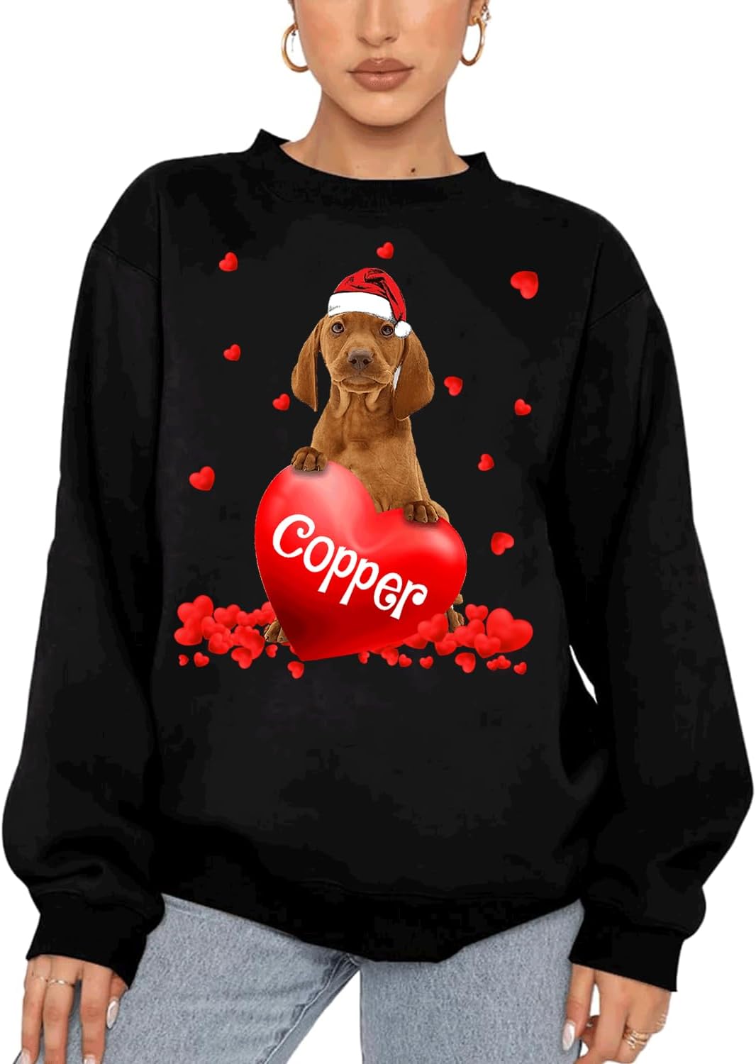 Personalized Goldendoodle 1 Dog Hold Red Heart Shirt - Dog Sweatshirt for Women, Valentine's Day Gifts for Dog Mom, Dog