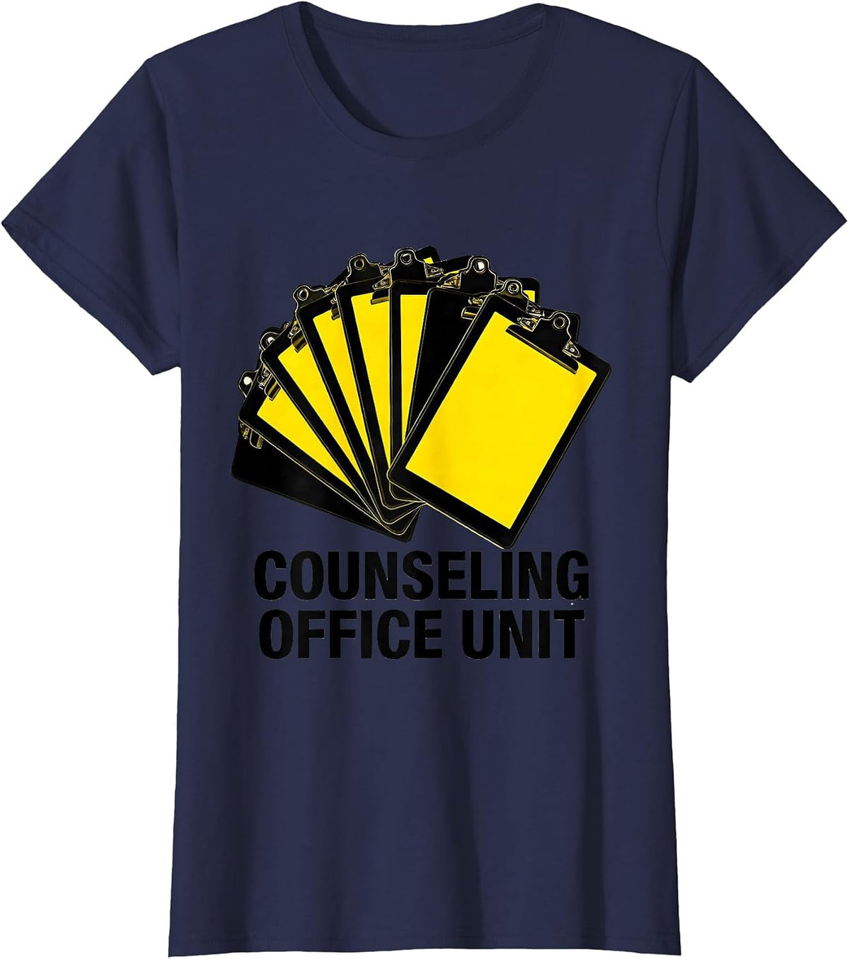 Women's Counseling Office Unit Retro Groovy School Counselor Humor T-Shirt - Navy Blue