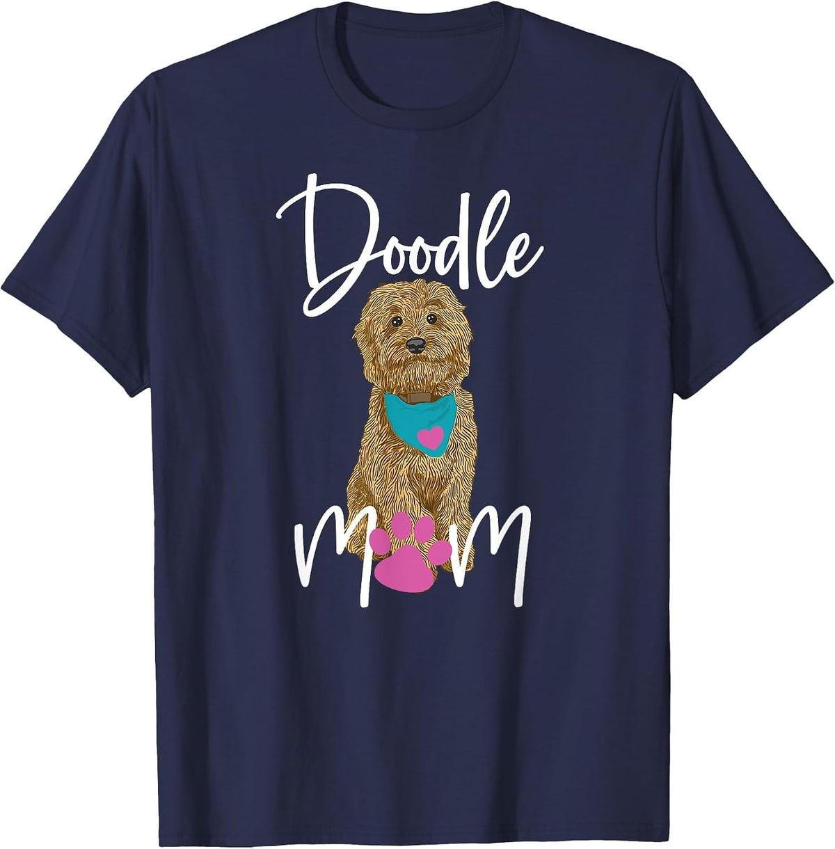 Doodle Dog Goldendoodle Doodle Mom Design T-Shirt - Navy Blue