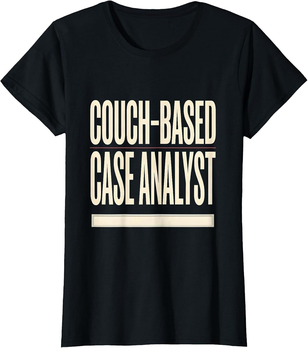 Women's Couch-Based Case Analyst Funny True Crime Fan Couch Humor T-Shirt - Black