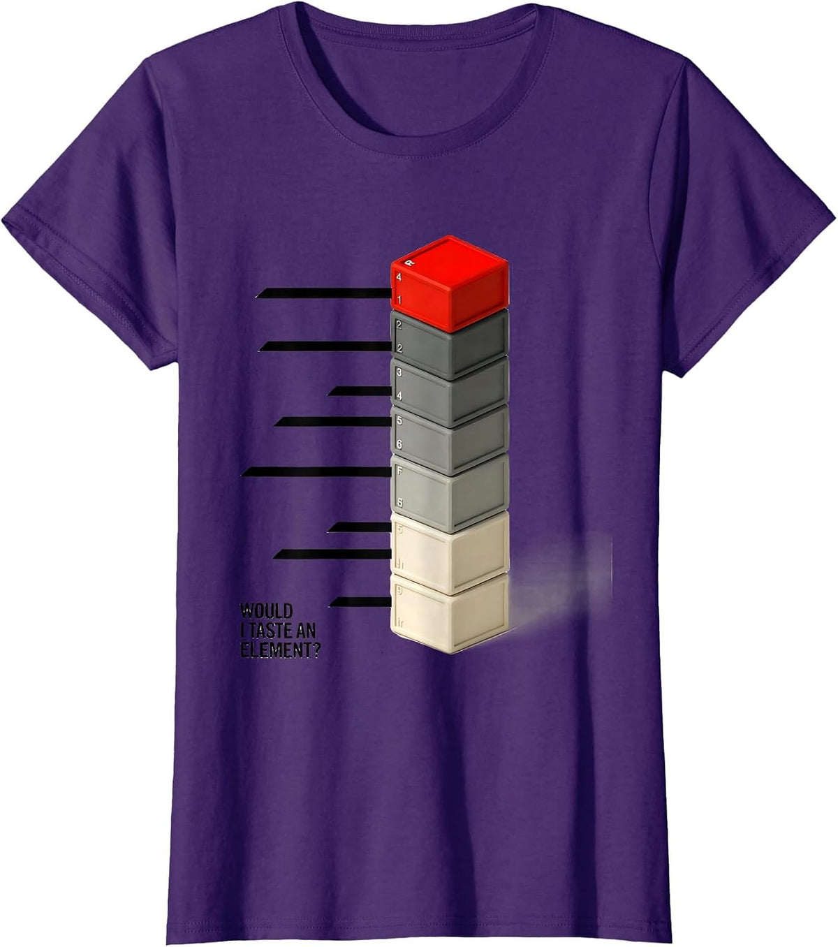 Would I Taste An Element Funny Periodic Table Chemistry T-Shirt - Purple